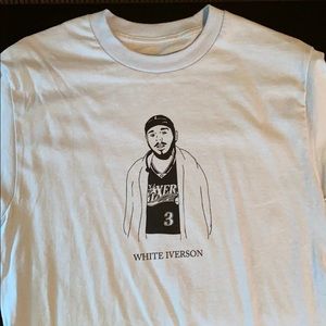 Superradical white iverson/post Malone t-shirt.